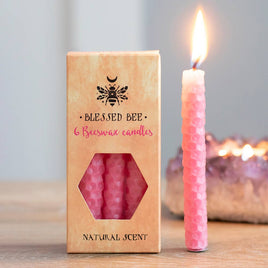 Beeswax Magic Spell Candles Set of 6 Pink