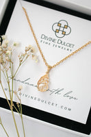 Malena 24 Karats Cubic Zirconia Tear Drop Cage Necklace