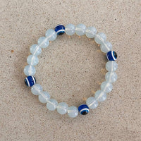 Evil Eye Beaded Stretch Bracelet, Opalite