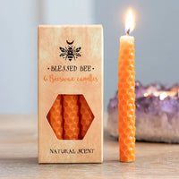 Beeswax Magic Spell Candles Set of 6 Orange