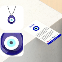 Evil Eye Pendant with Black Cord