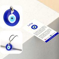 Evil Eye Pendant with Black Cord