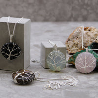 Swirl Wrapped Gemstone Necklace - Opalite