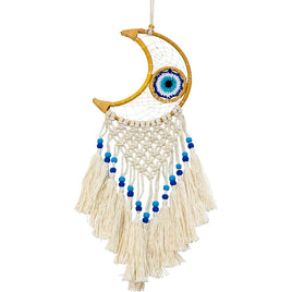 Dreamcatcher Boho Moon w/ Woven Evil Eye & Macrame