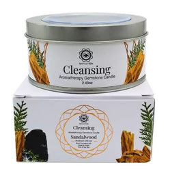 Green Tree Gemstone Candle Cleansing Sandalwood 70g