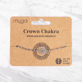 Seven Chakra Pendant Charm Bracelet - Crown
