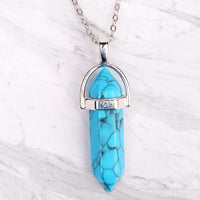 Crystal Pendant - Silver Plated Necklaces - Turquoise