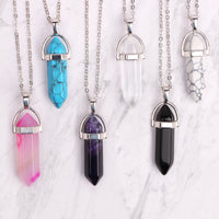 Crystal Pendant Necklace - Red Jasper