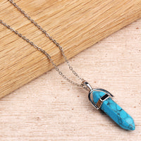 Crystal Pendant - Silver Plated Necklaces - Turquoise