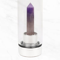 Amethyst Crystal Glass Water Bottle