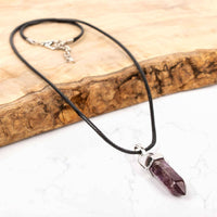 Crystal Pendant - Silver Plated Necklaces - Purple Agate