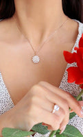 Diamond Sunflower 18 Karats Necklace
