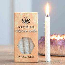 Beeswax Magic Spell Candles set of 6 white