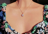 Diamond Sunflower 18 Karats Necklace